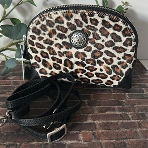 Brighton Ferrara Sauvage Hair-On Crossbody Pouch Winter-Leopard NWT